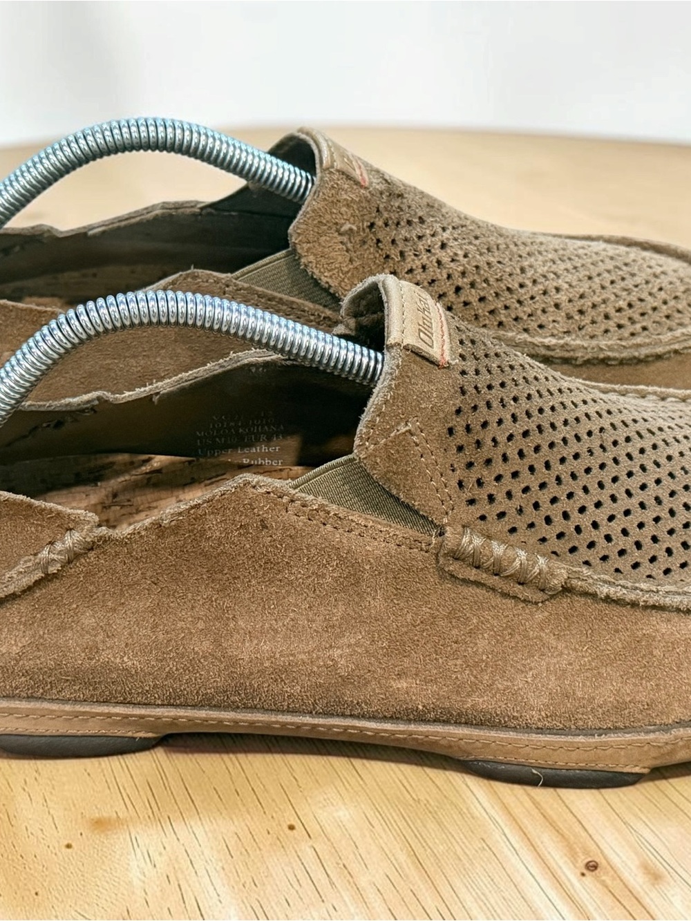 Olukai Moloa Kohana 10184-1010 Men's US 10 Brown Suede Leather Boat Deck Loafers